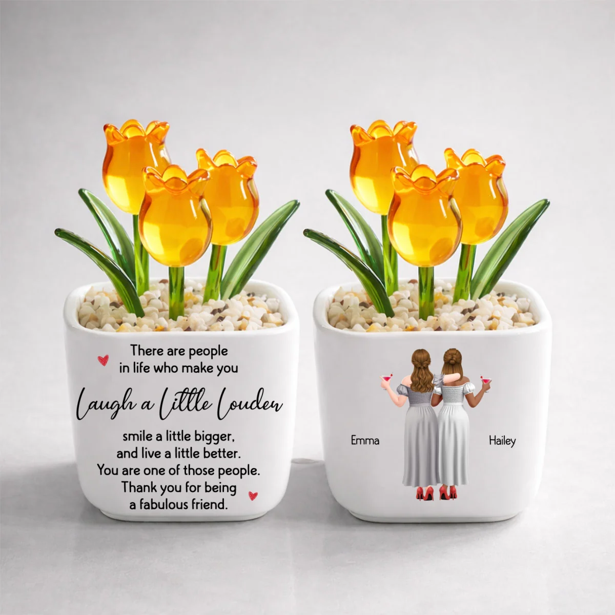Friends Who Shine - Personalized Custom Glass Everlasting Tulips - Image 12