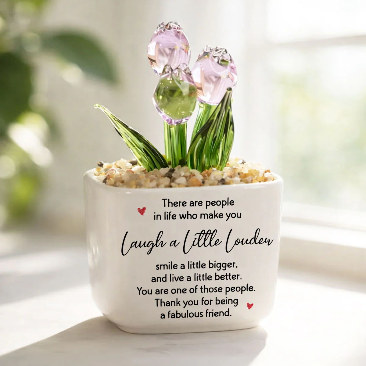 Friends Who Shine - Personalized Custom Glass Everlasting Tulips - Image 2
