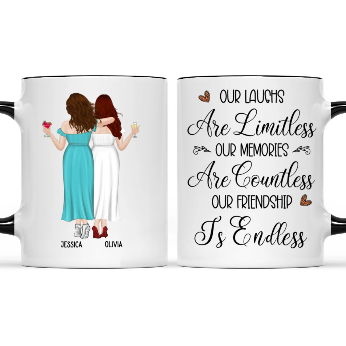 Friendship Is Endless - Personalized Custom Accent Mug - Image 6
