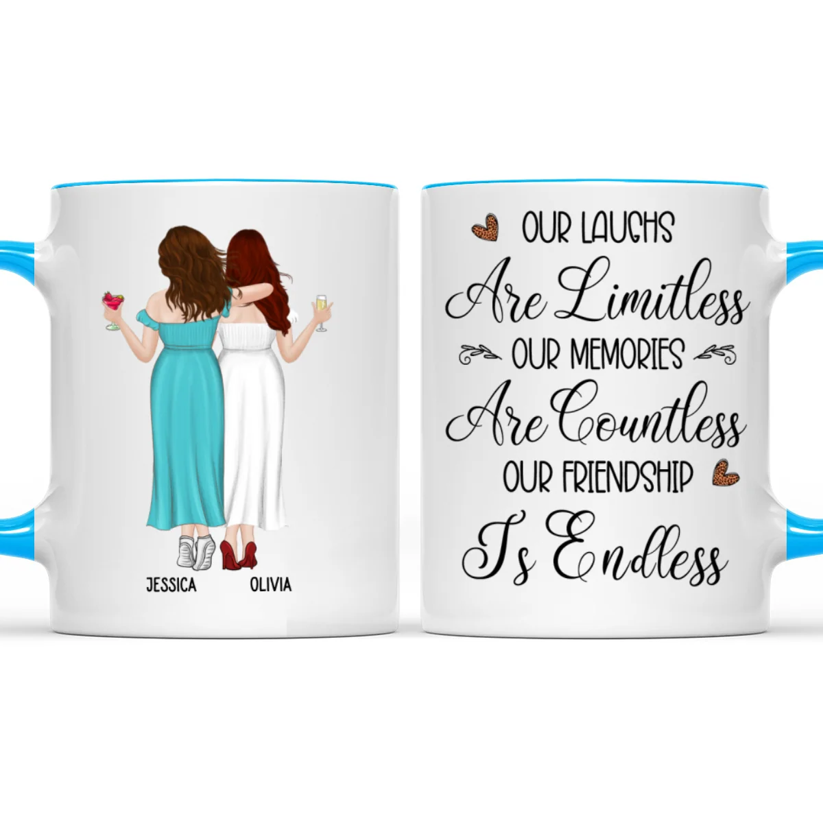 Friendship Is Endless - Personalized Custom Accent Mug - Image 7