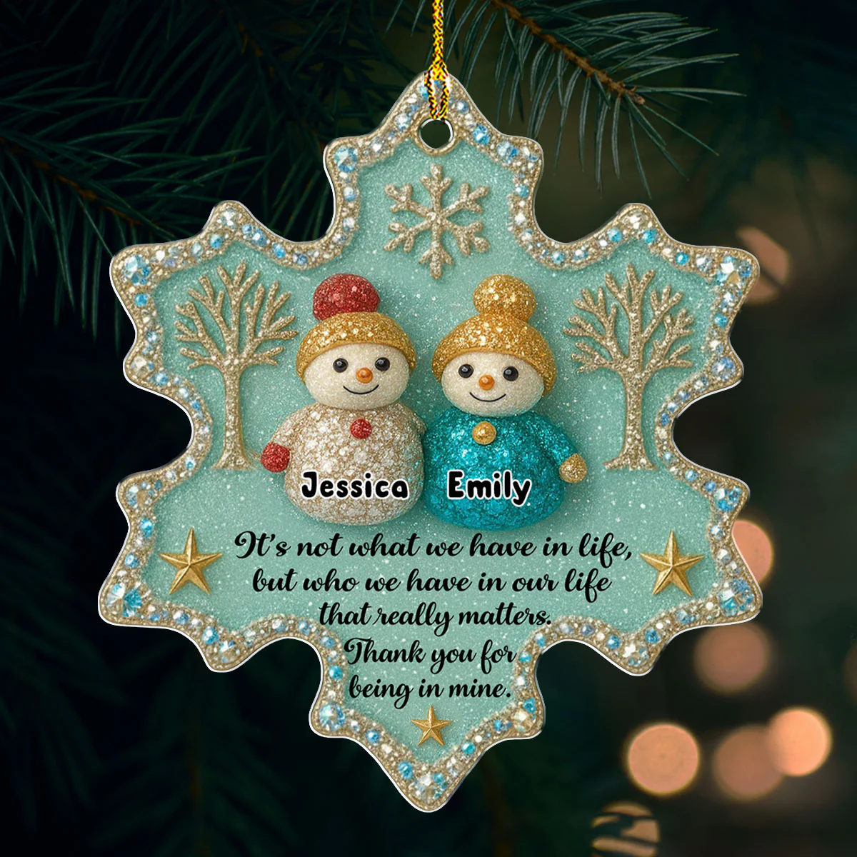 Friendship - Personalized Custom Acrylic Ornament - Image 2