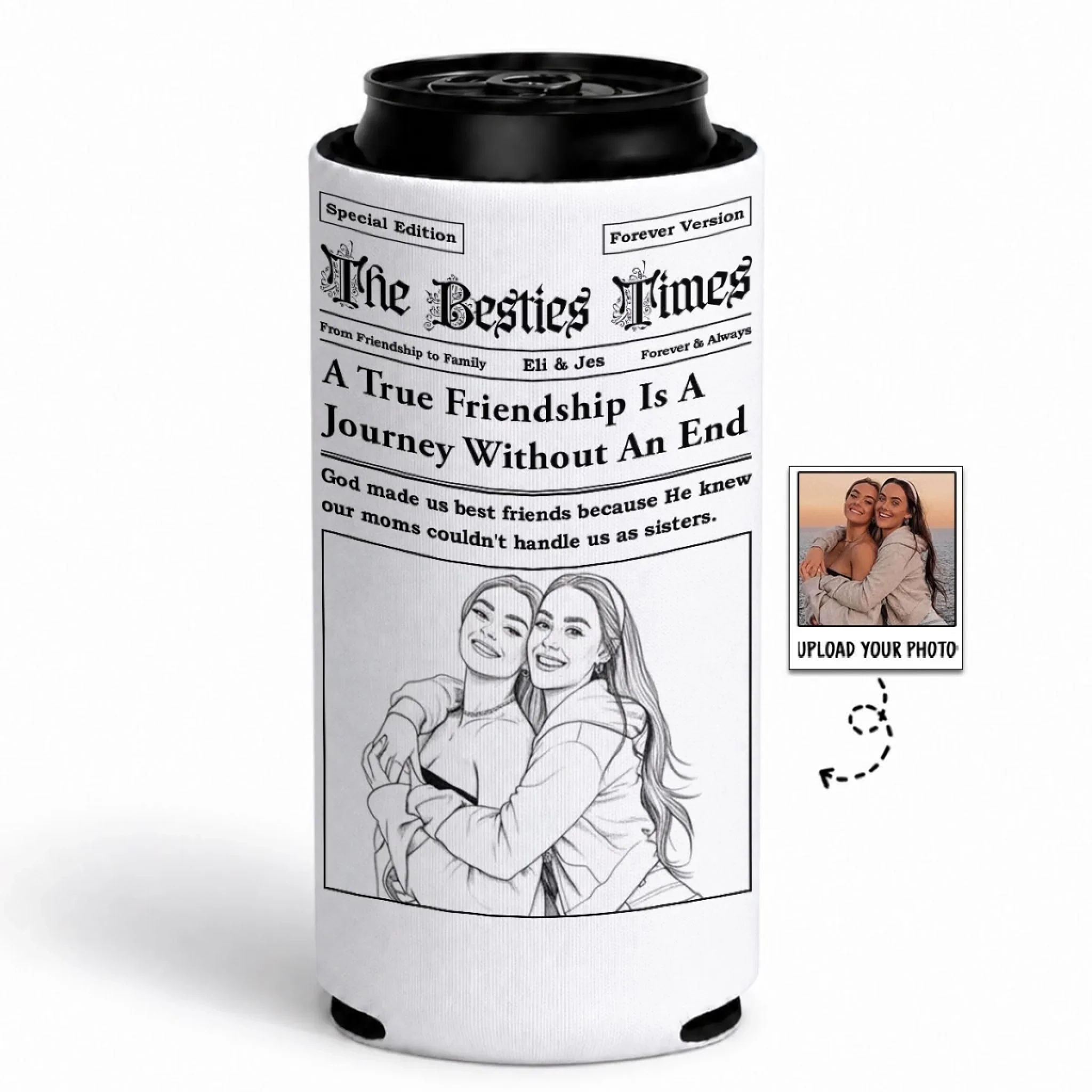 From Friendship To Family - Personalized Custom Skinny Can Cooler