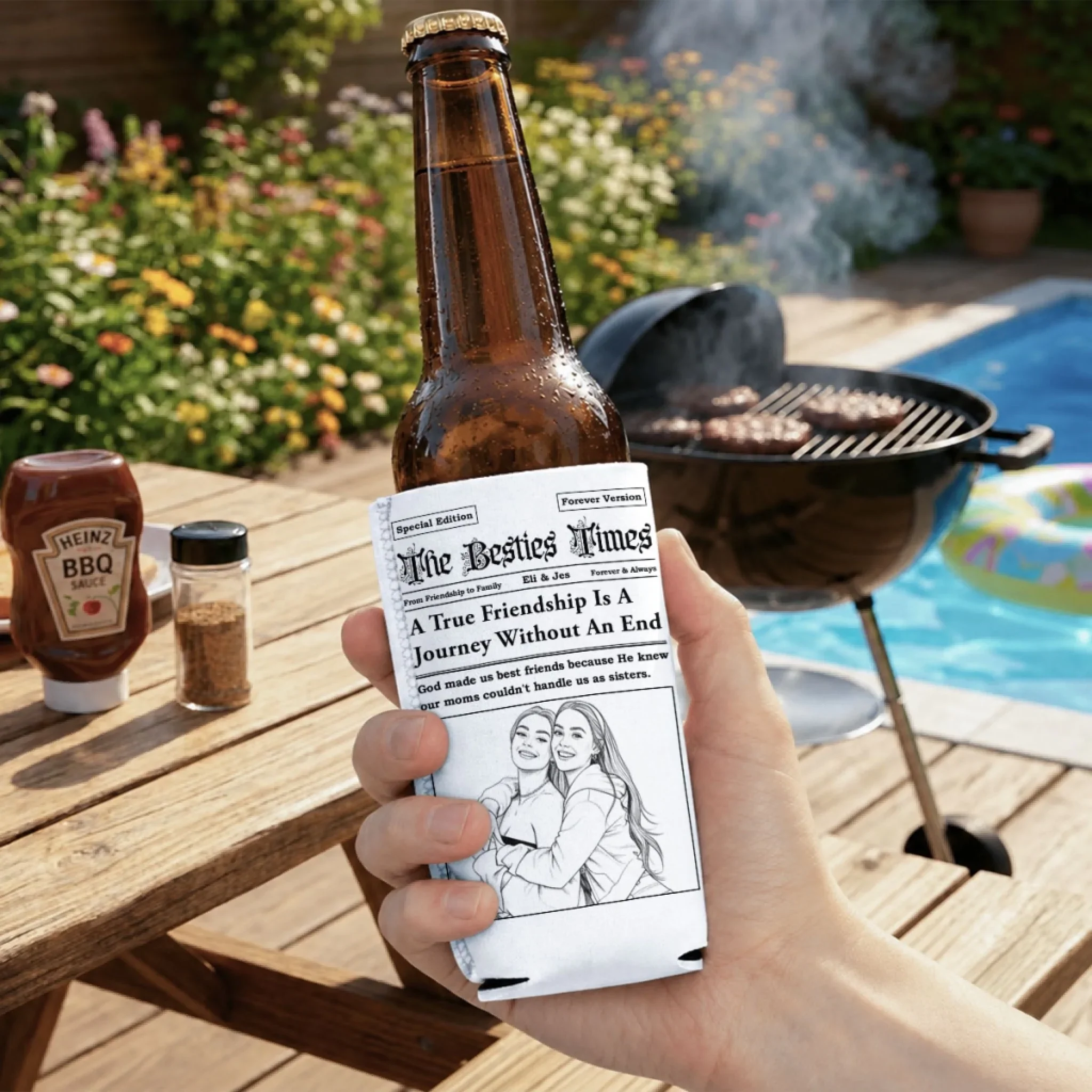 From Friendship To Family - Personalized Custom Skinny Can Cooler - Image 7