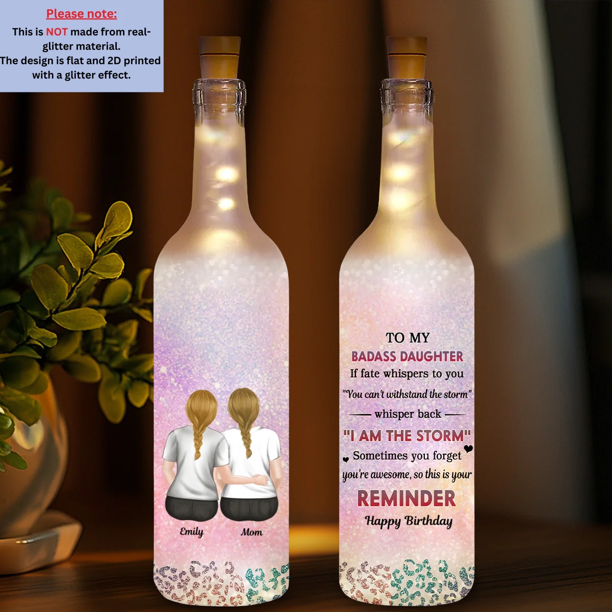From Mom To Badass Daughter - Personalized Custom Bottle Lamp - Image 6
