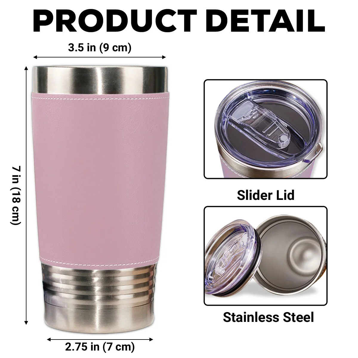 From Mom To Badass Daughter - Personalized Custom Pink Leather Tumbler - Image 6