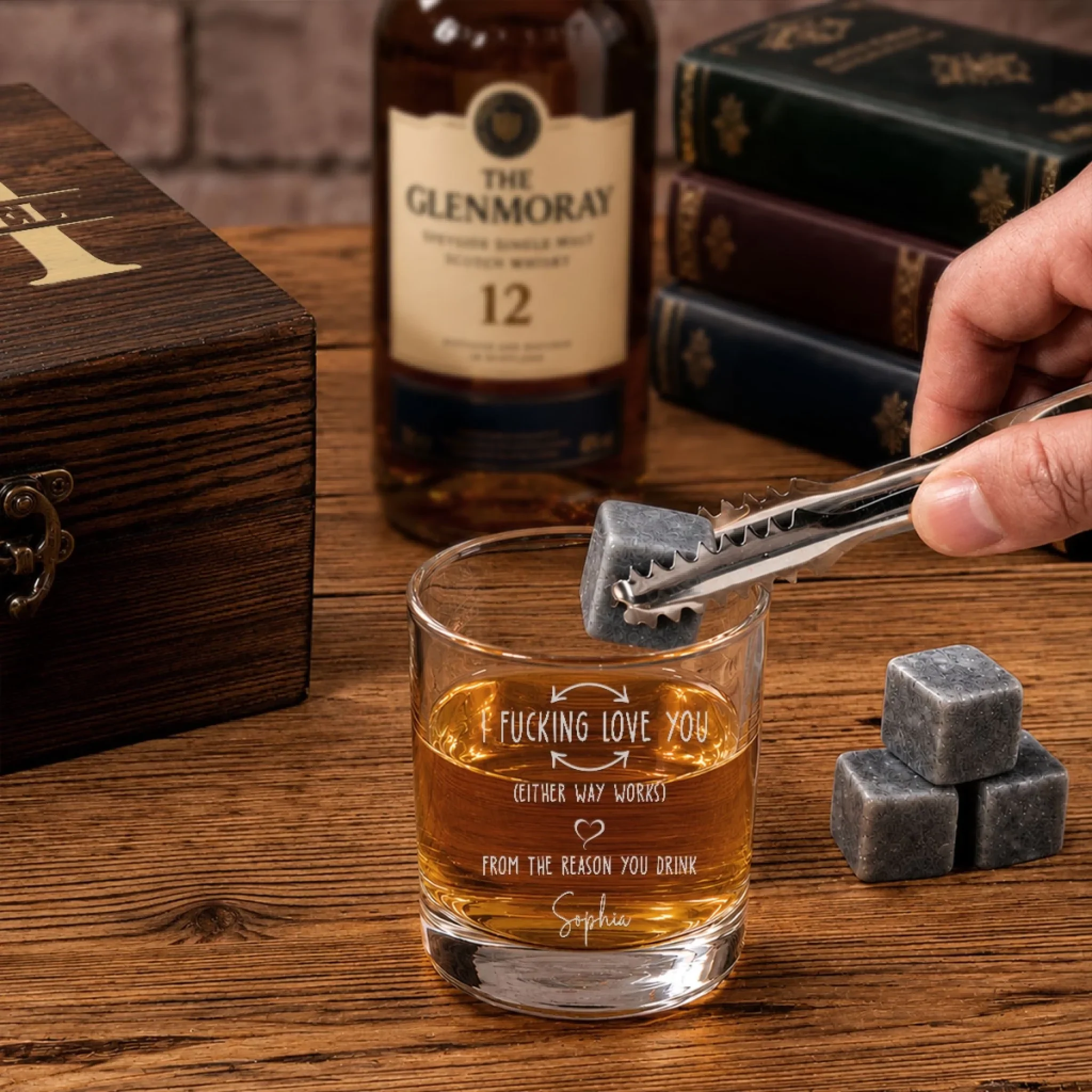 From The Reason You Drink - Personalized Custom Whiskey Glass Set - Image 2