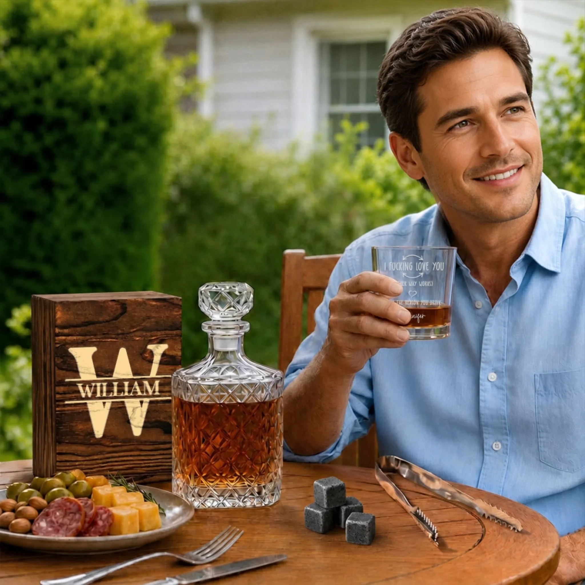 From The Reason You Drink - Personalized Custom Whiskey Glass Set - Image 3