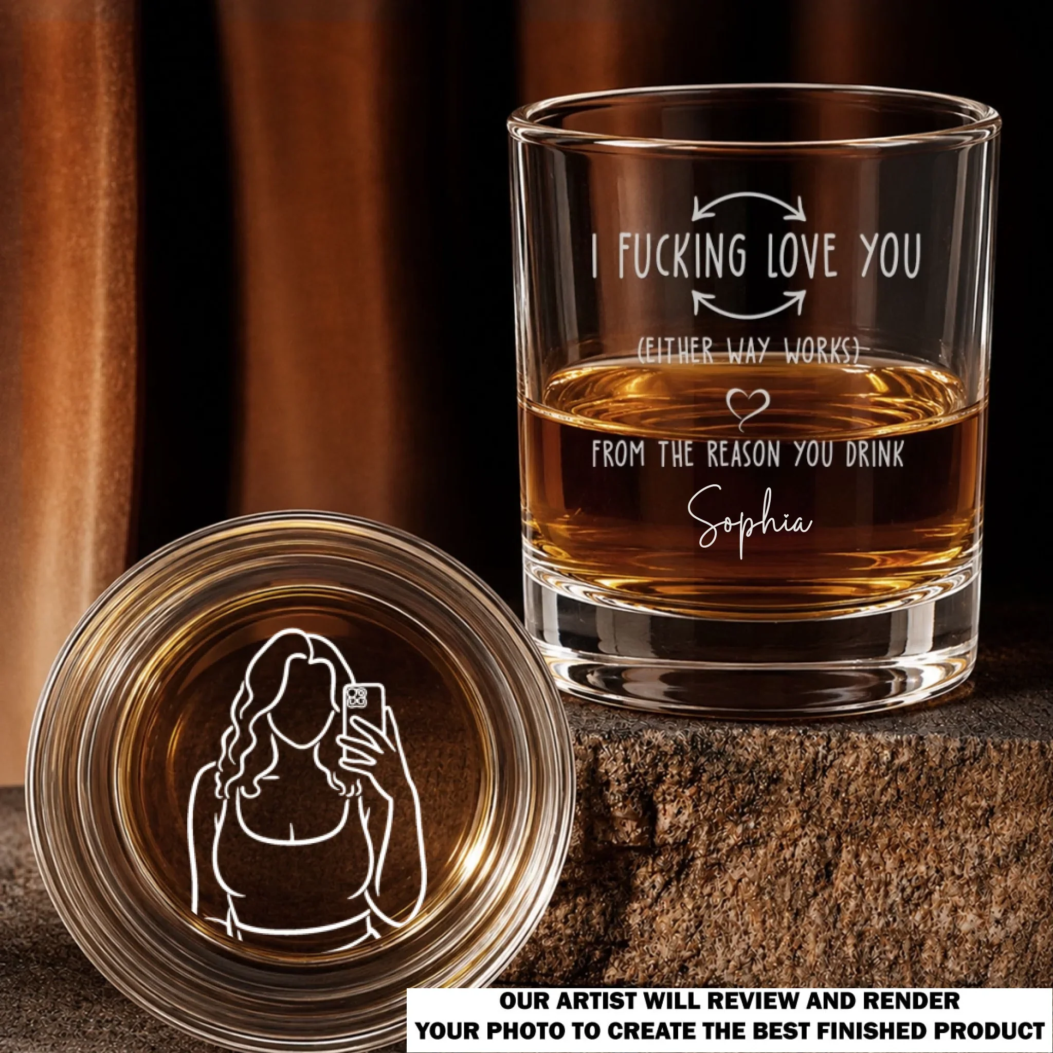 From The Reason You Drink - Personalized Custom Whiskey Glass Set - Image 7