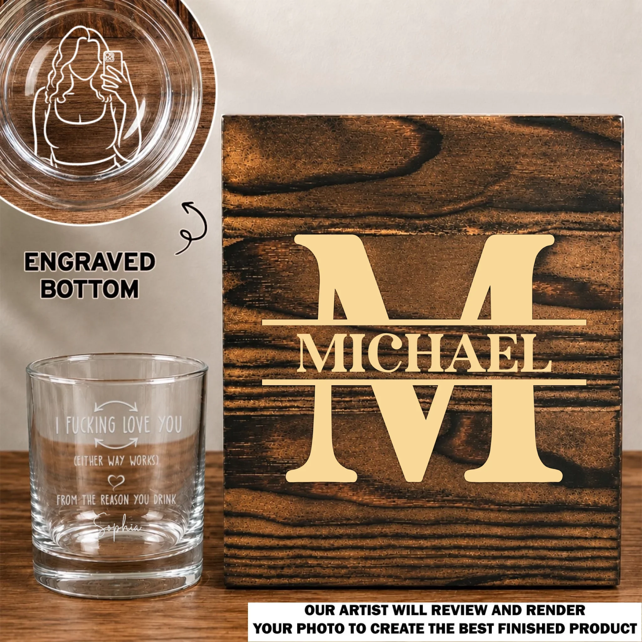 From The Reason You Drink - Personalized Custom Whiskey Glass Set - Image 8