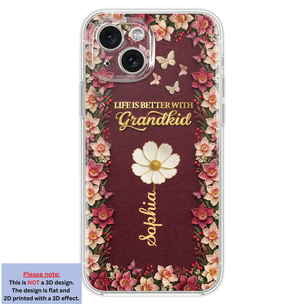 Frosted Crystal Grandkid - Personalized Custom 3D Effect Phone Case - Image 21