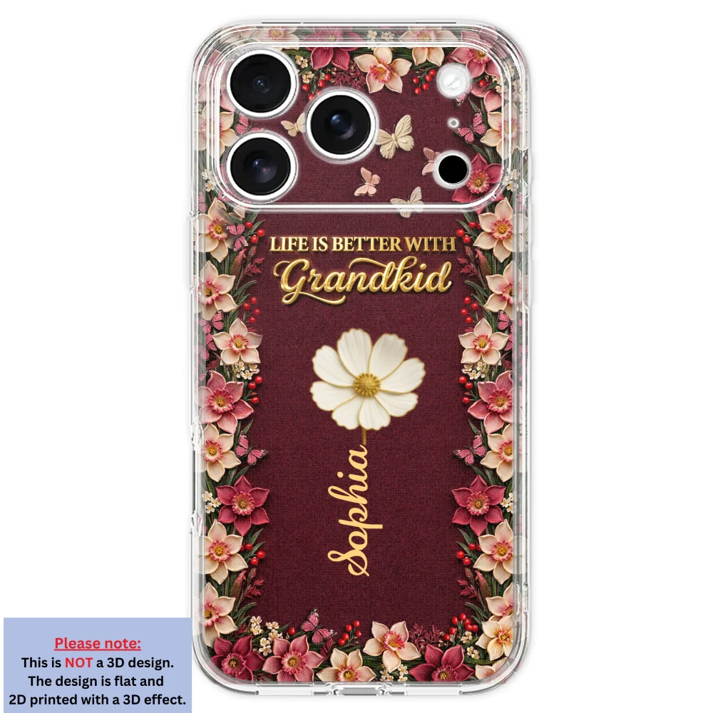 Frosted Crystal Grandkid - Personalized Custom 3D Effect Phone Case - Image 30