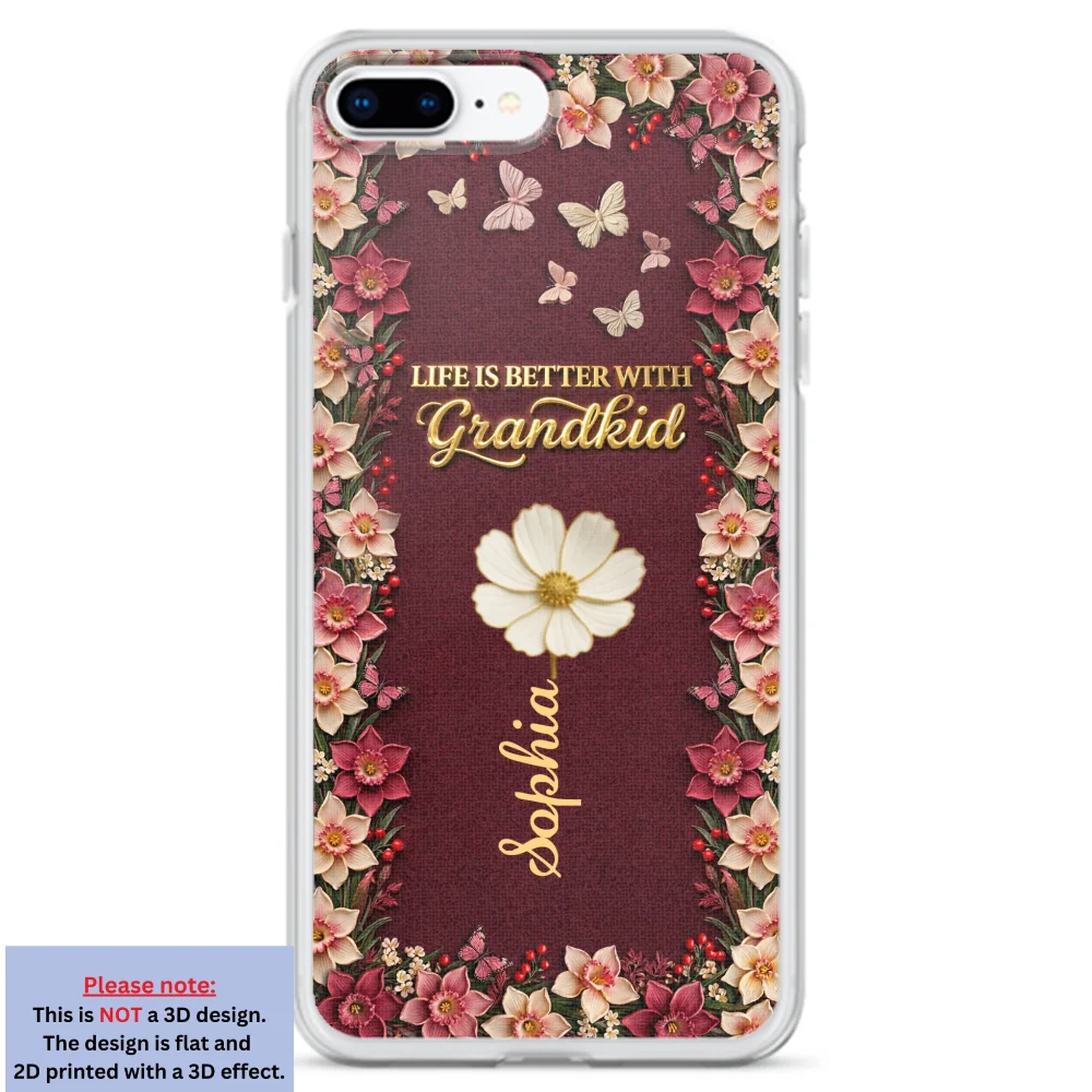 Frosted Crystal Grandkid - Personalized Custom 3D Effect Phone Case - Image 7