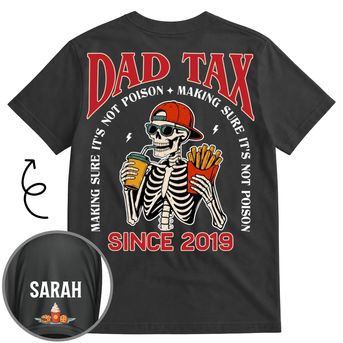 Funny Dad Tax 2 - Personalized Custom Shirt With Design On Sleeve - Image 7