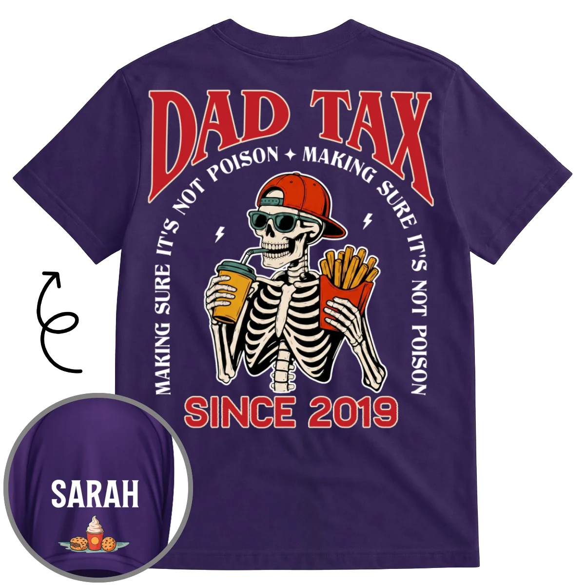 Funny Dad Tax 2 - Personalized Custom Shirt With Design On Sleeve - Image 8