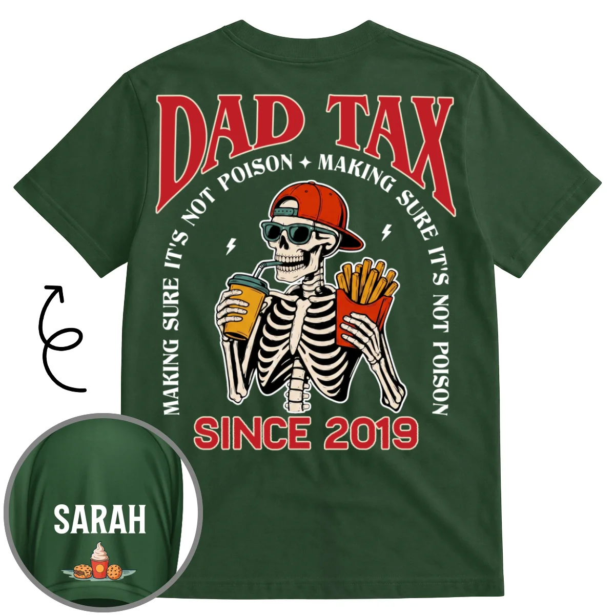 Funny Dad Tax 2 - Personalized Custom Shirt With Design On Sleeve - Image 9