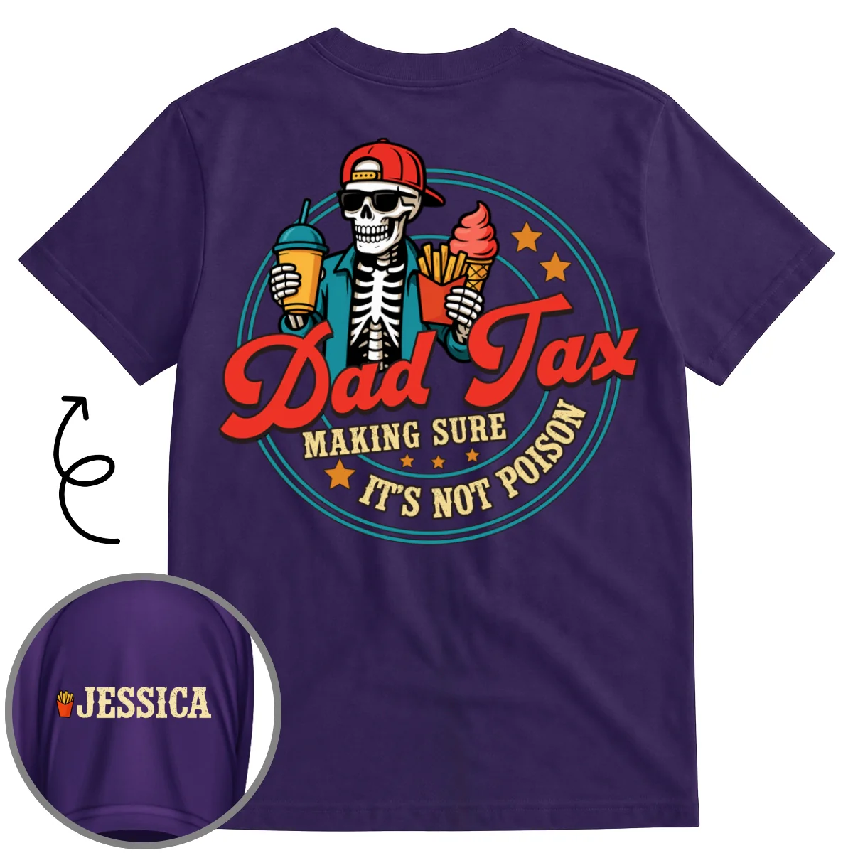 Funny Dad Tax - Personalized Custom Shirt With Design On Sleeve - Image 10