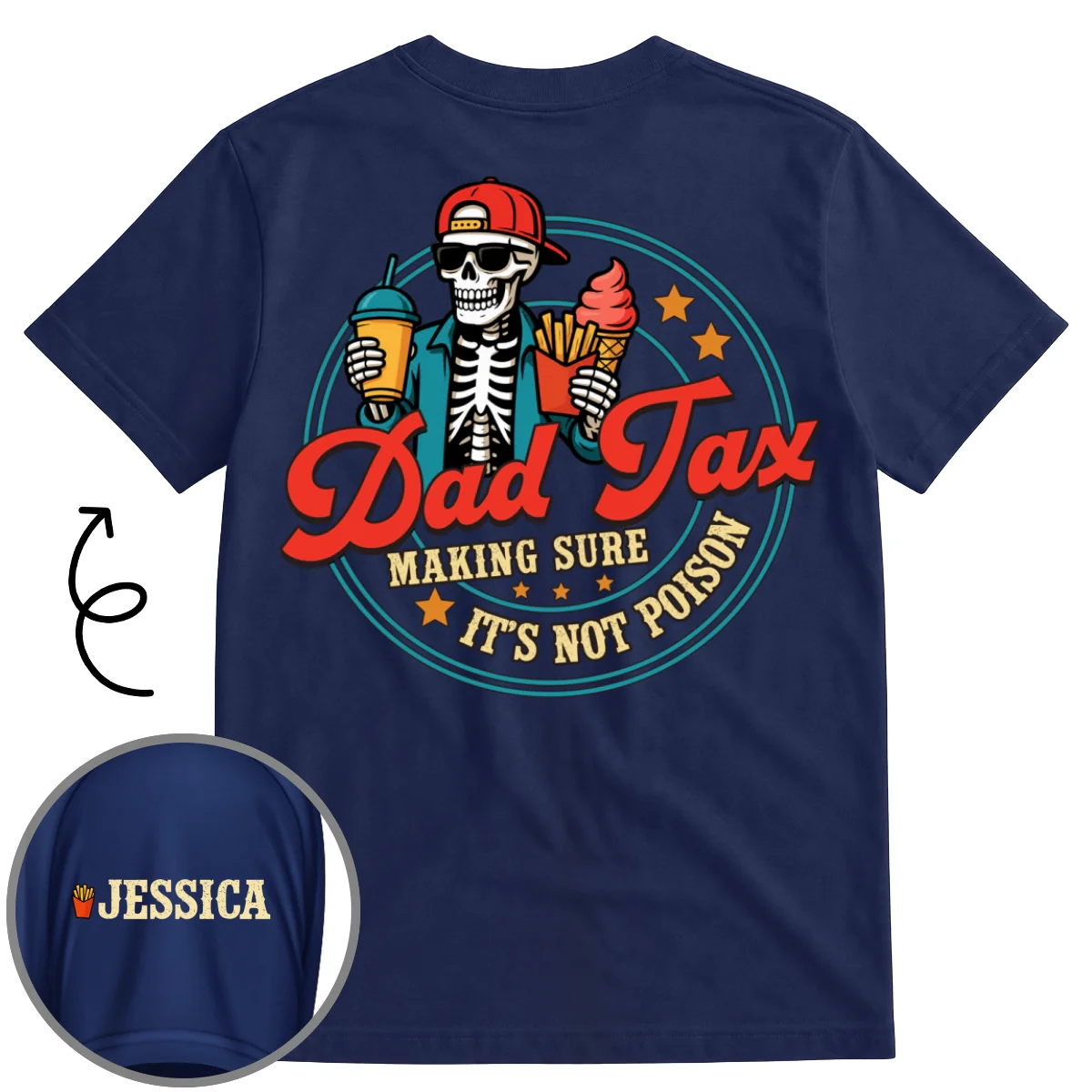 Funny Dad Tax - Personalized Custom Shirt With Design On Sleeve - Image 6