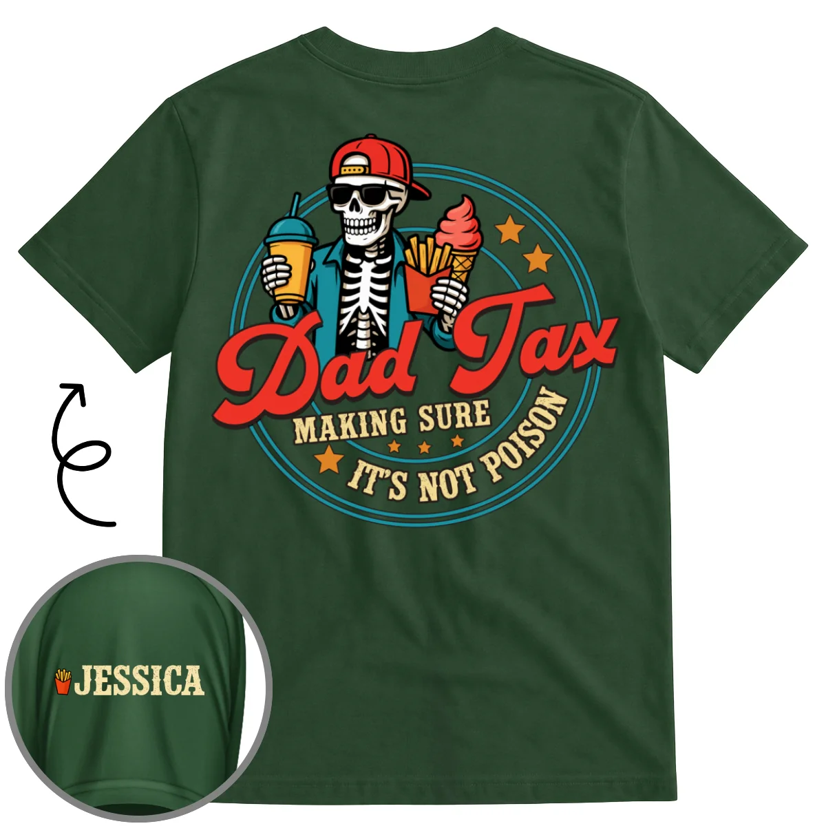 Funny Dad Tax - Personalized Custom Shirt With Design On Sleeve - Image 7