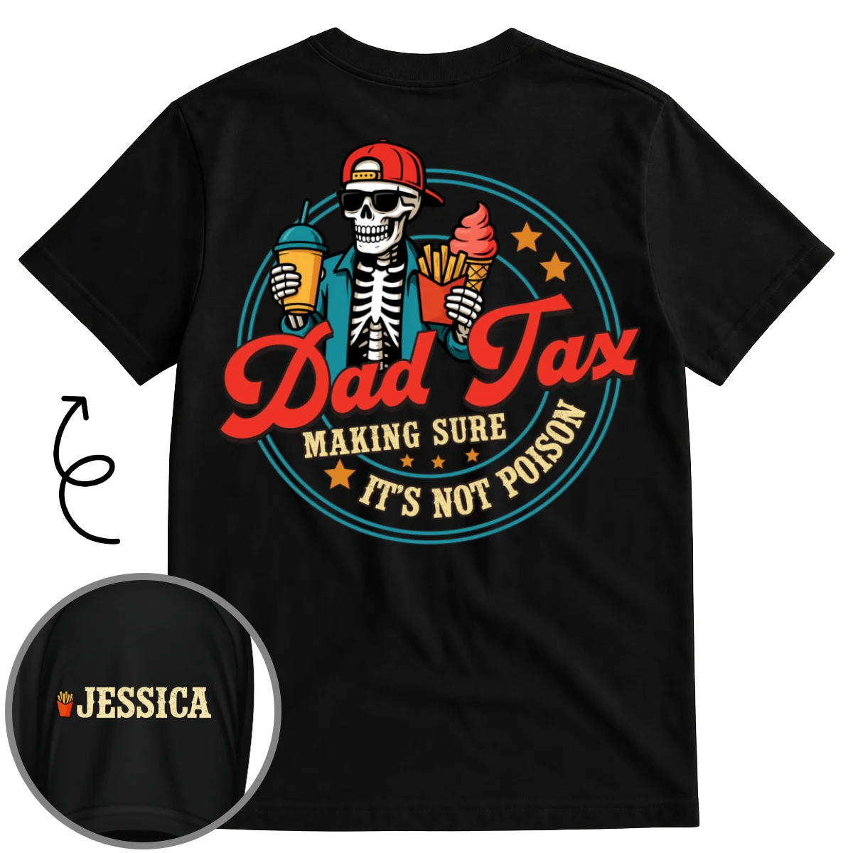 Funny Dad Tax - Personalized Custom Shirt With Design On Sleeve - Image 8