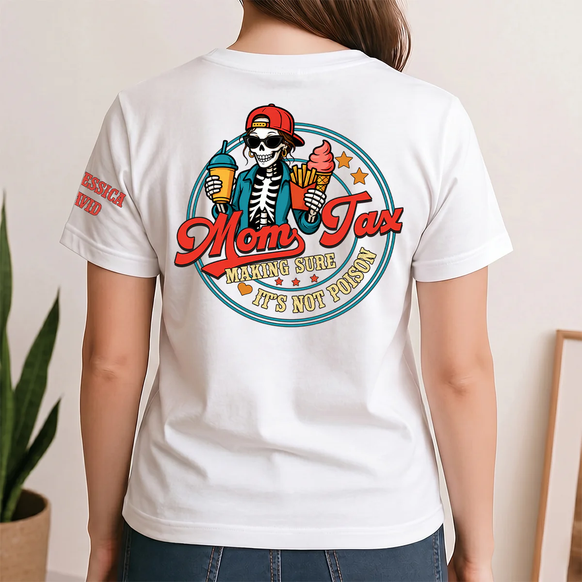 Funny Mom Tax - Personalized Custom Shirt With Design On Sleeve - Image 4