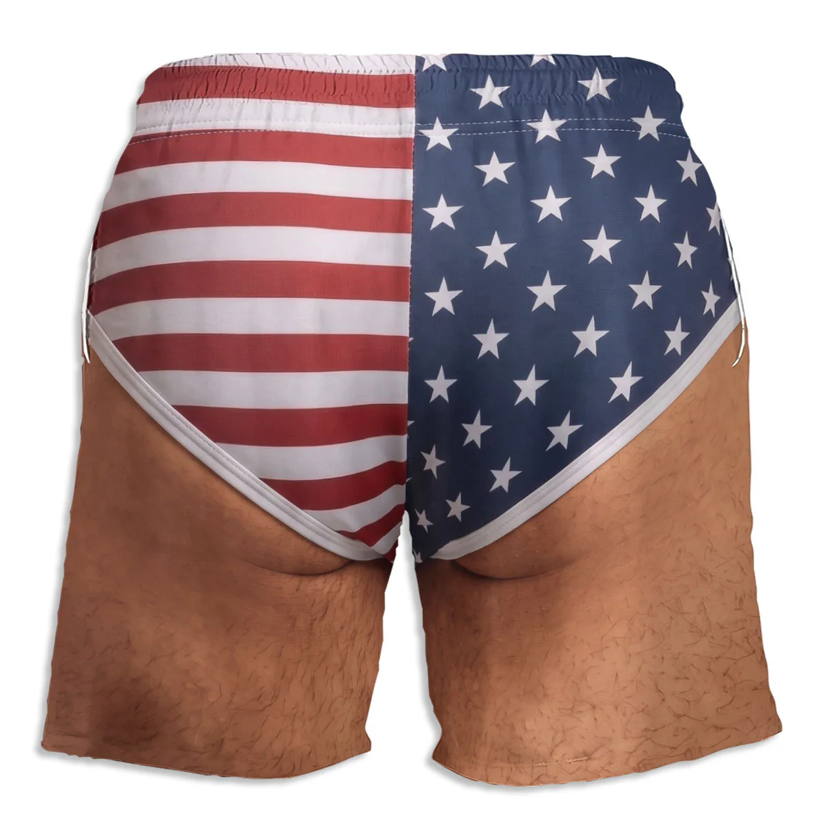 Funny Patriotic Men - Personalized Custom Beach Shorts - Image 4