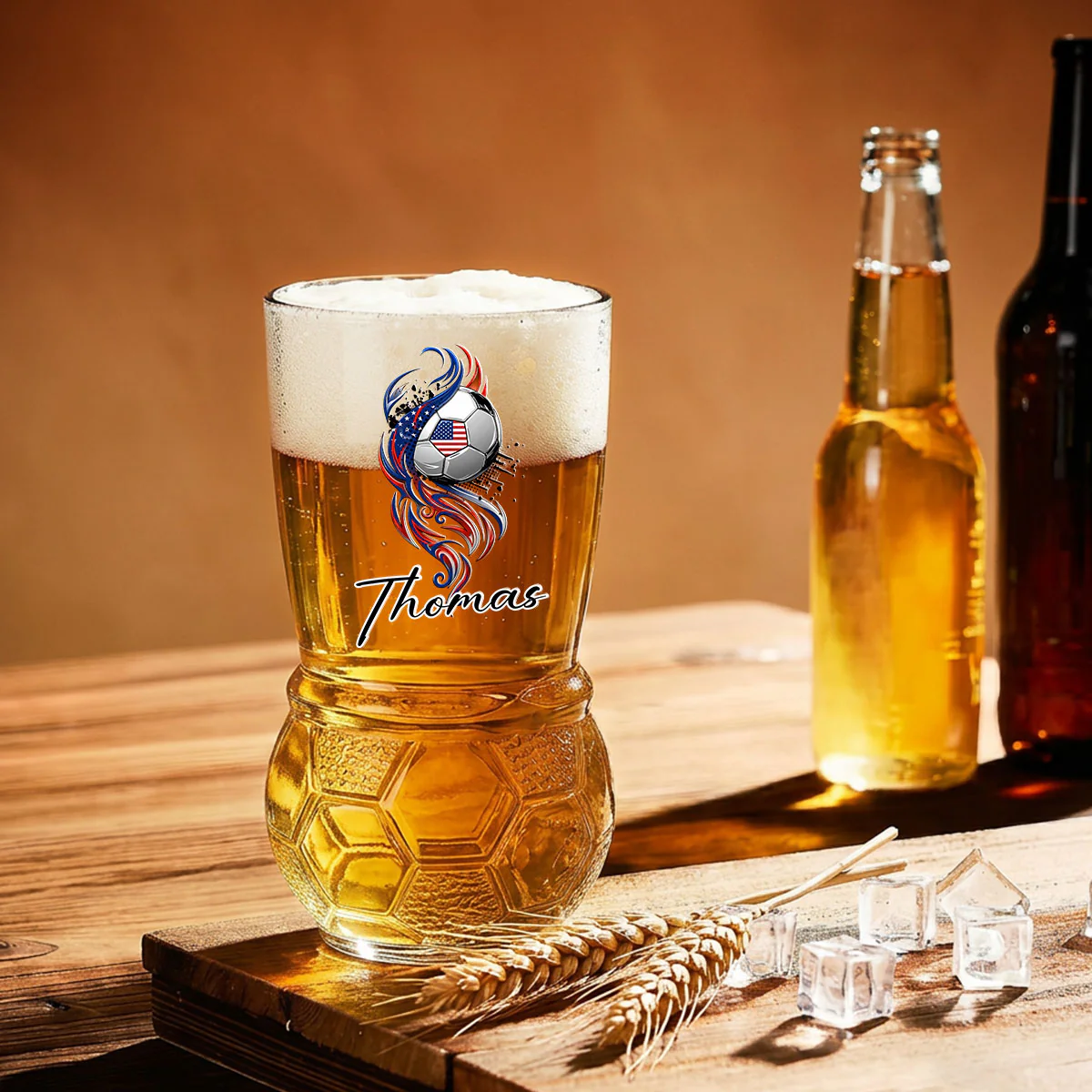 Game On - Personalized Custom Football Beer Glass