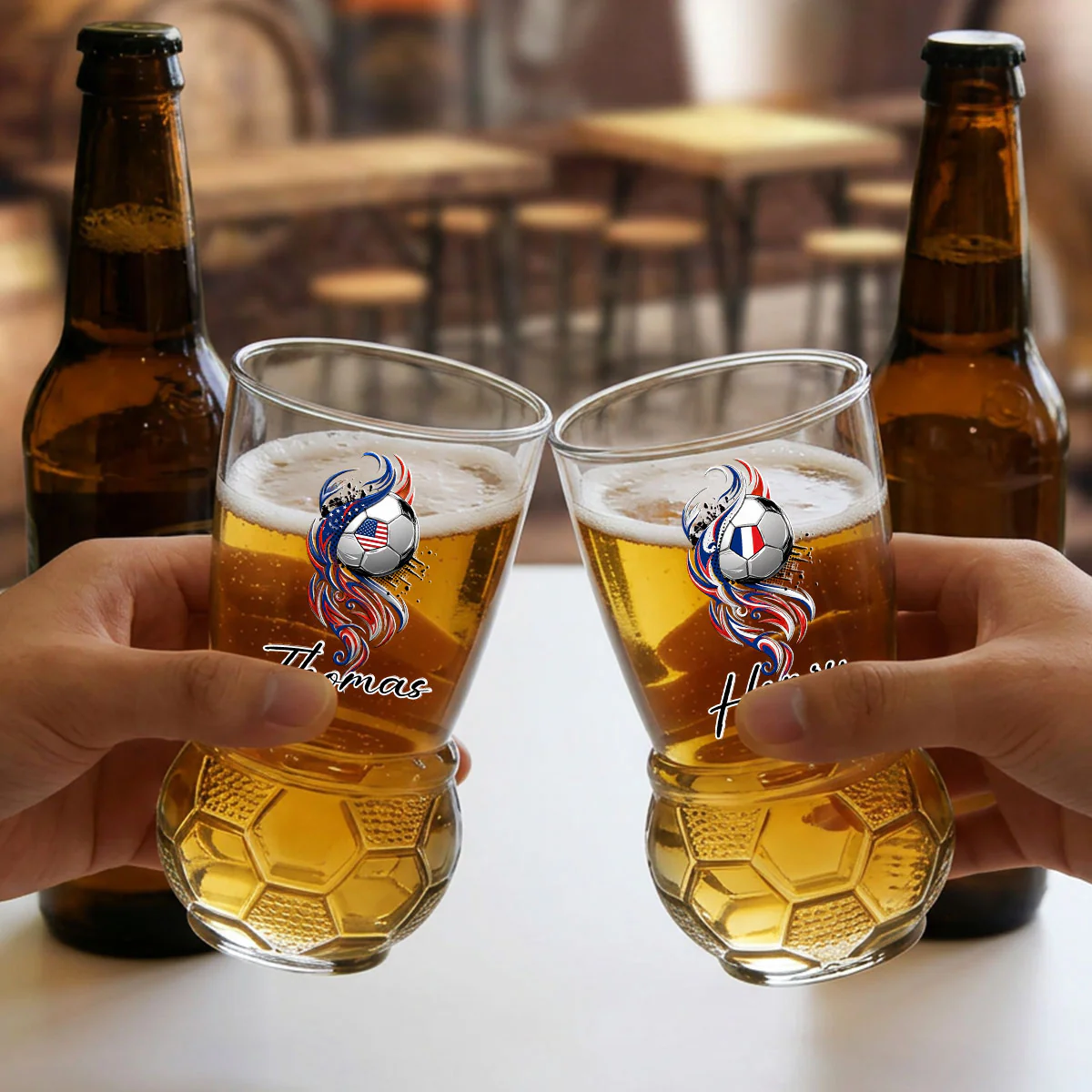 Game On - Personalized Custom Football Beer Glass - Image 3