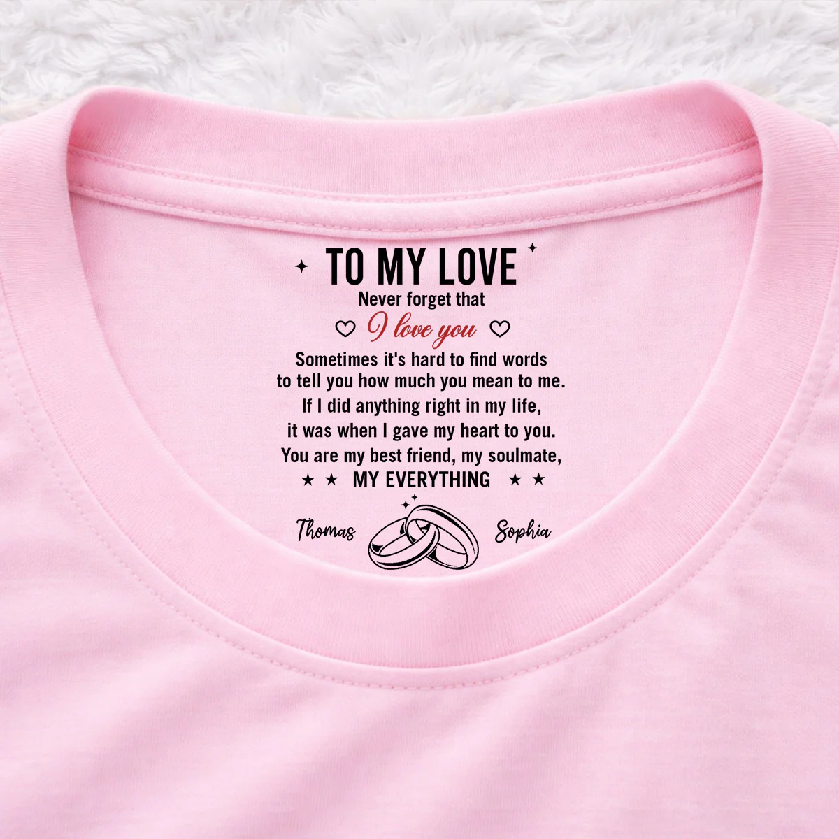 Gave You My Heart - Personalized Custom Inside Neck Print T-shirt