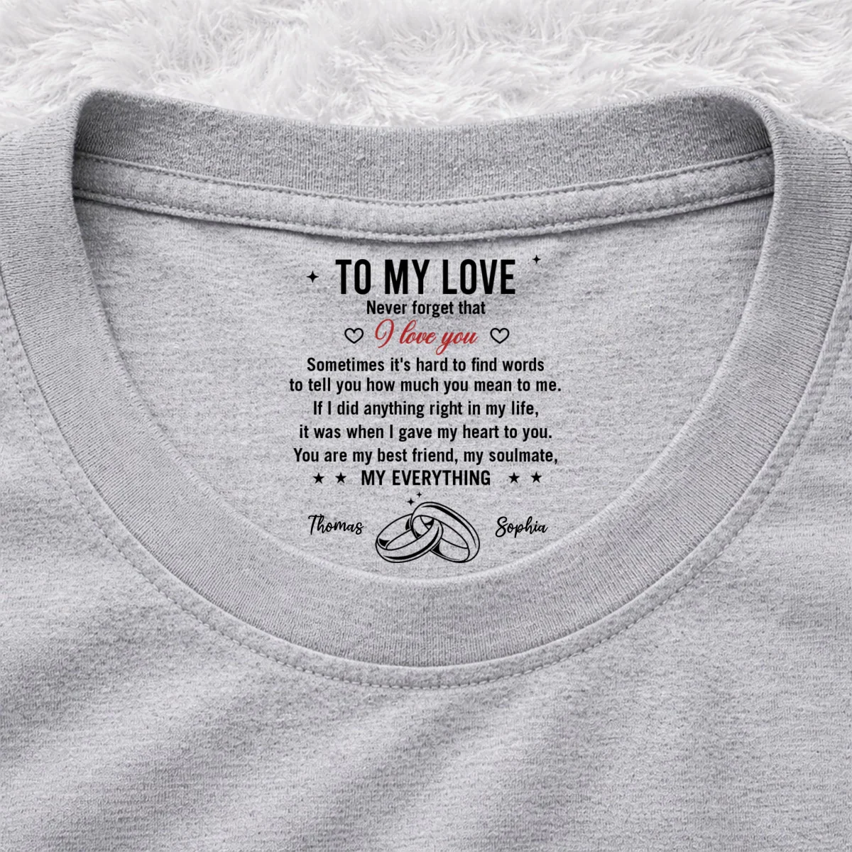 Gave You My Heart - Personalized Custom Inside Neck Print T-shirt - Image 10