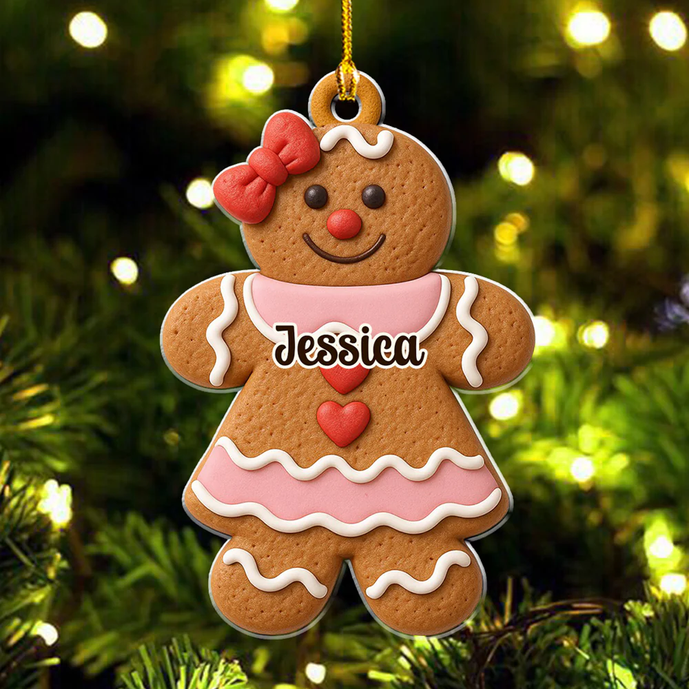 Gingerbread Cutie Crew - Personalized Custom Acrylic Ornament - Image 3