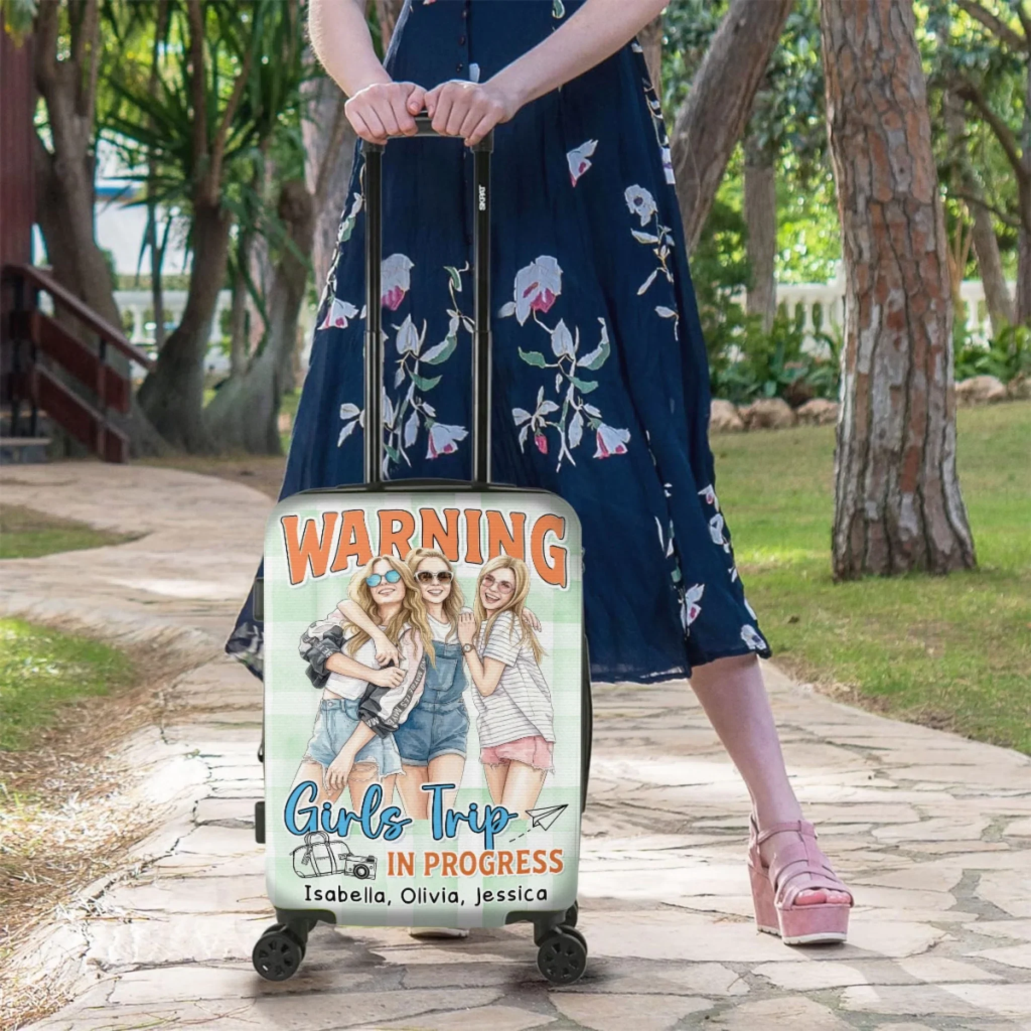 Girls Trip Loading - Personalized Custom Luggage Cover - Image 5