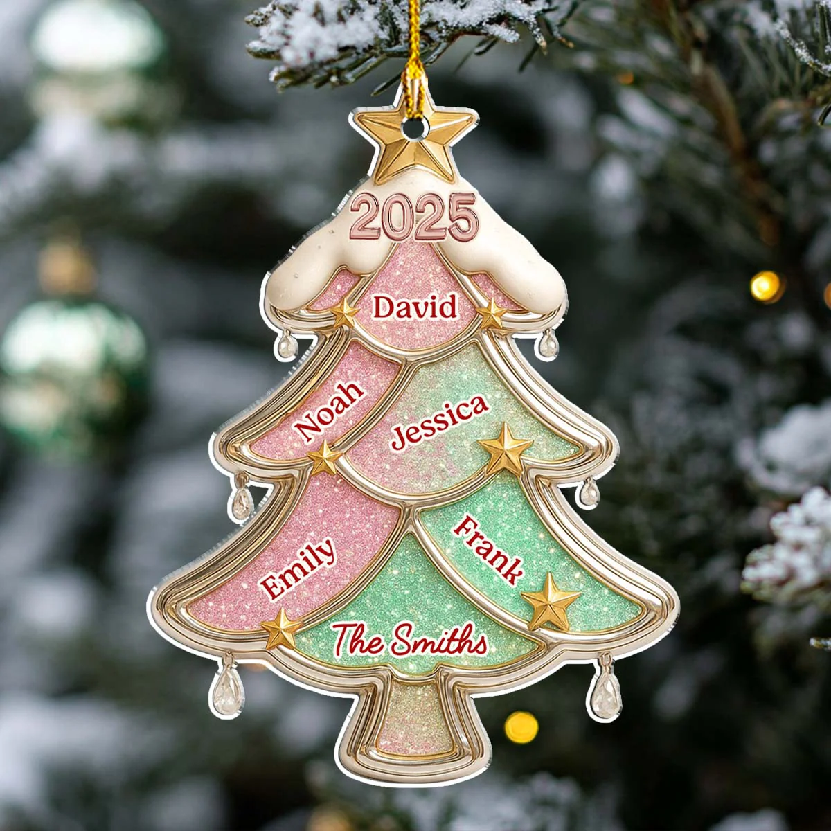 Glitter Christmas Tree - Personalized Custom Acrylic Ornament - Image 4