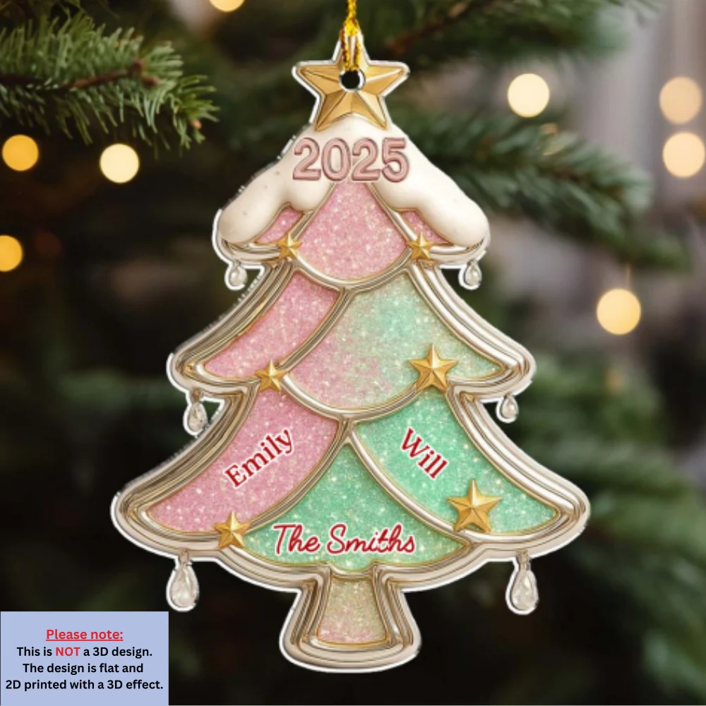 Glitter Christmas Tree - Personalized Custom Acrylic Ornament - Image 7