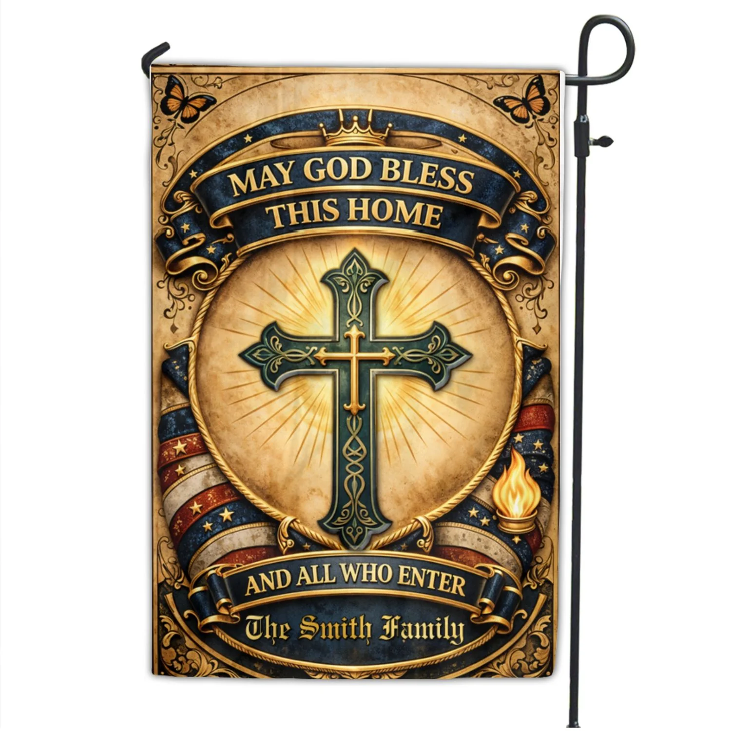God Bless This Home - Personalized 3D Effect Custom Flag - Image 7