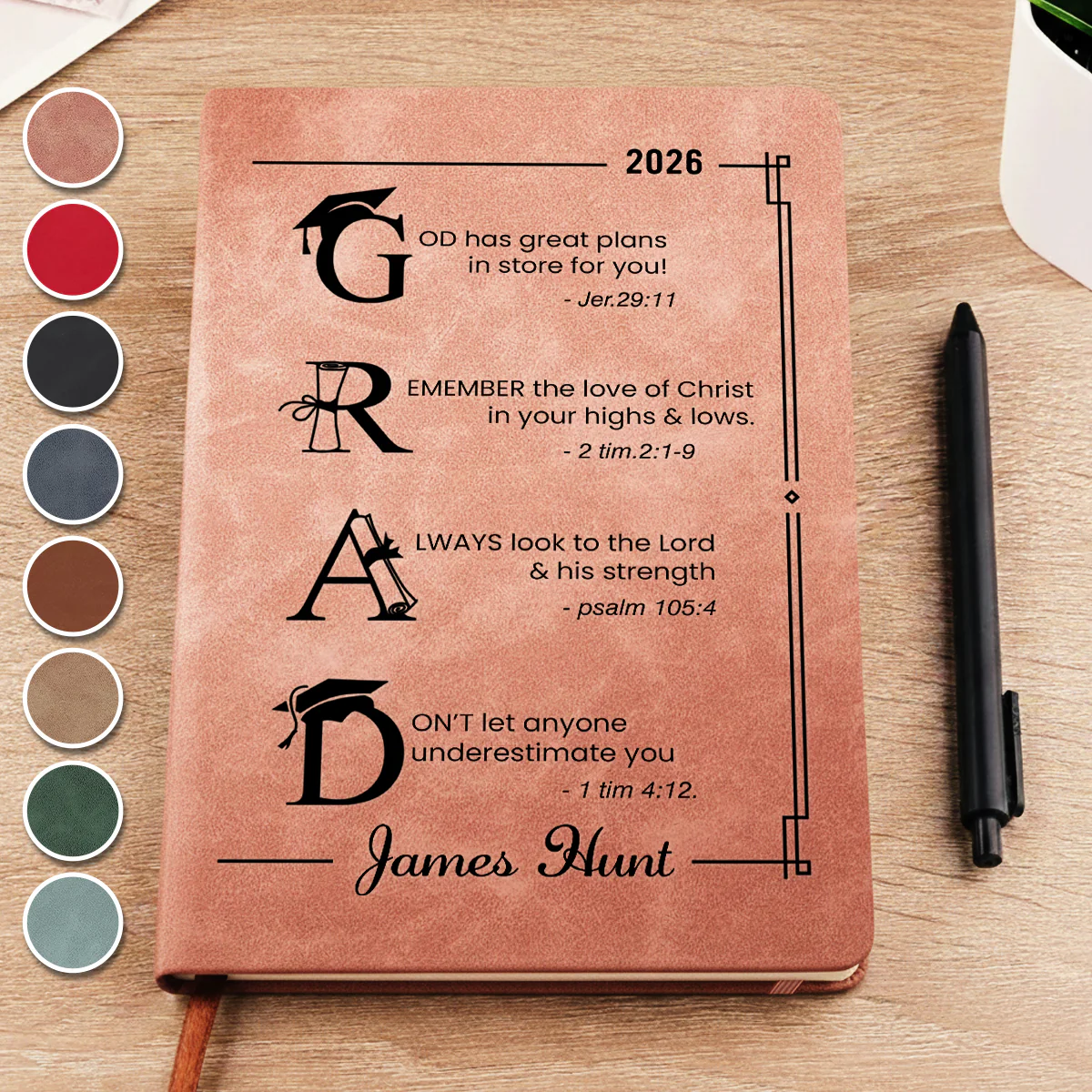 God Has Great Plans For You - Personalized Custom Leather Journal