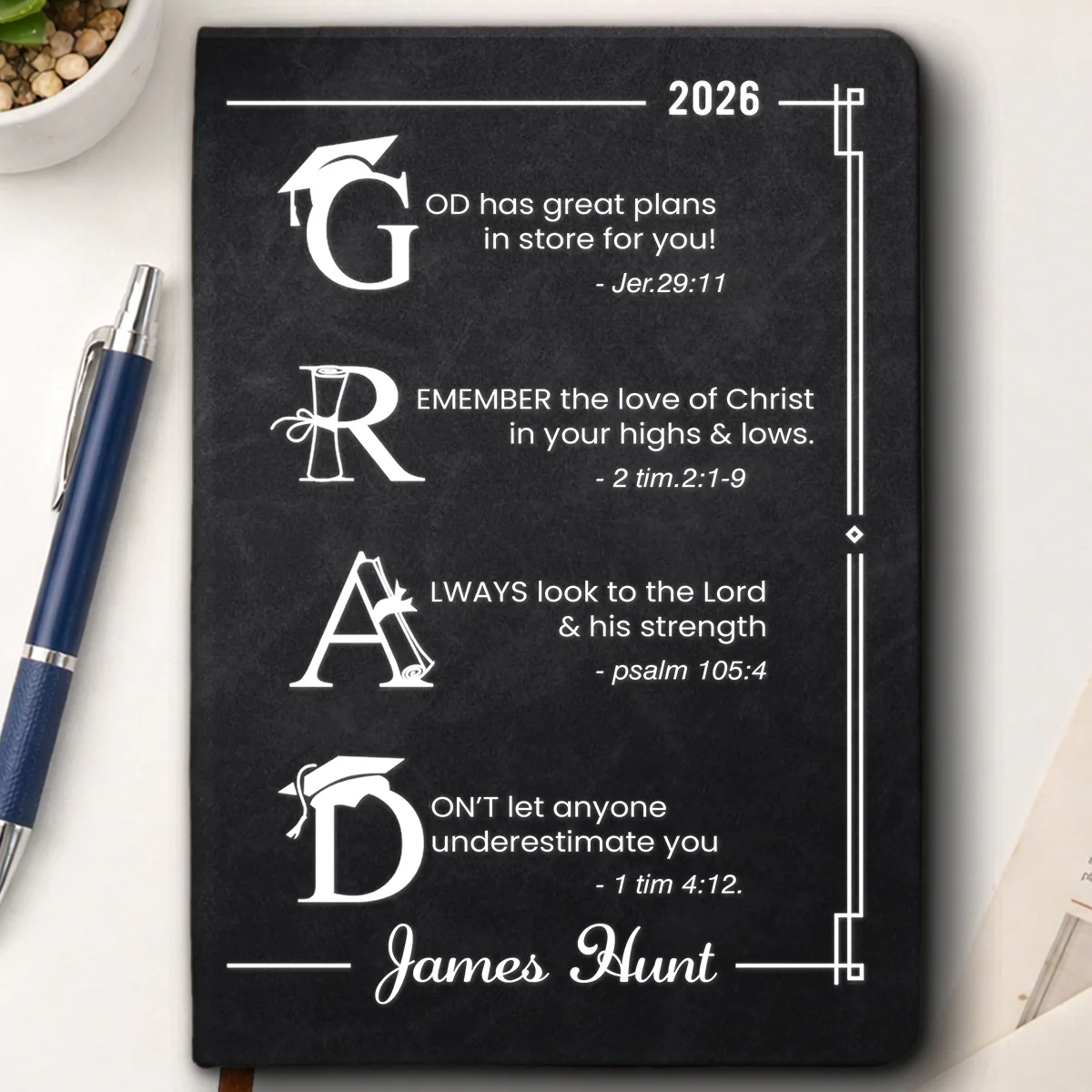 God Has Great Plans For You - Personalized Custom Leather Journal - Image 4
