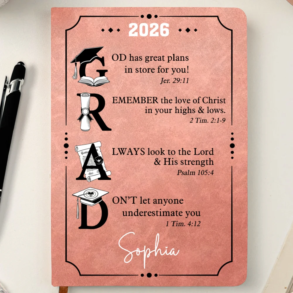 God Has Great Plans For You - Personalized Custom Leather Journal - Image 8