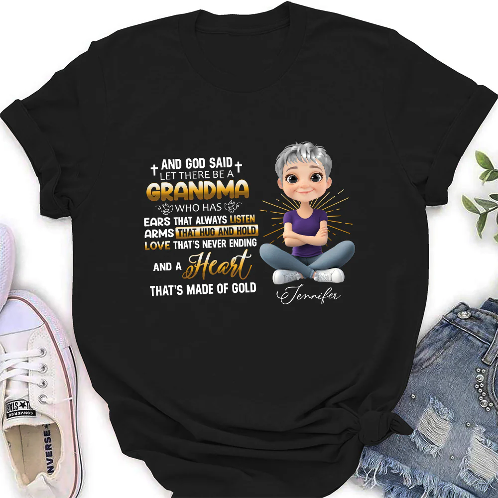 God Made Grandma - Personalized Custom Shirt - Image 4
