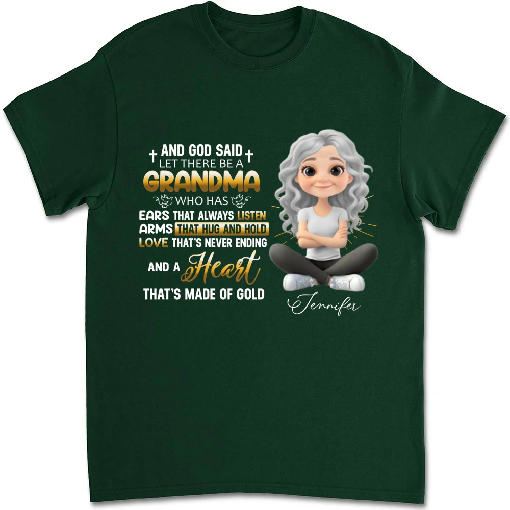 God Made Grandma - Personalized Custom Shirt - Image 8