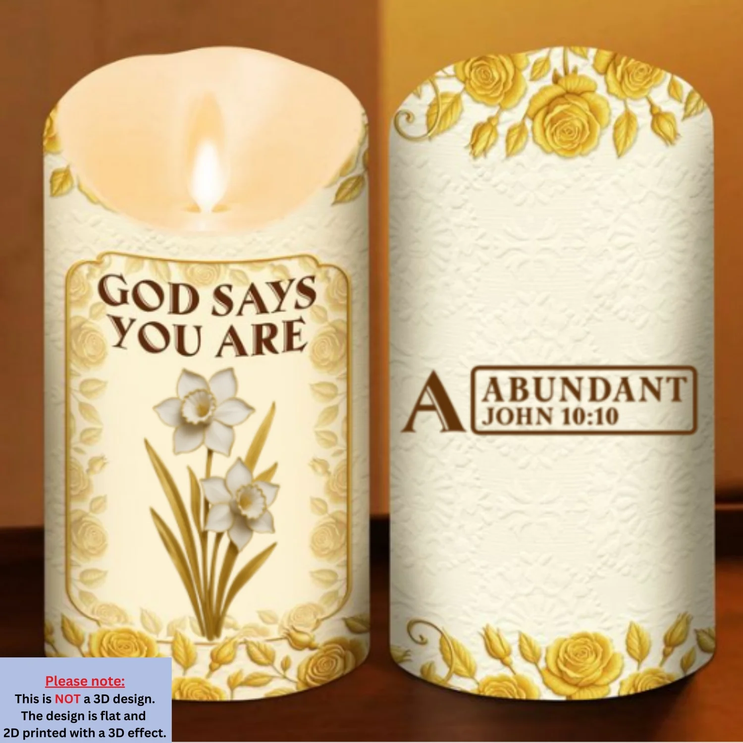 God Says I Am - Personalized Custom 3D Effect LED Candle - Image 5