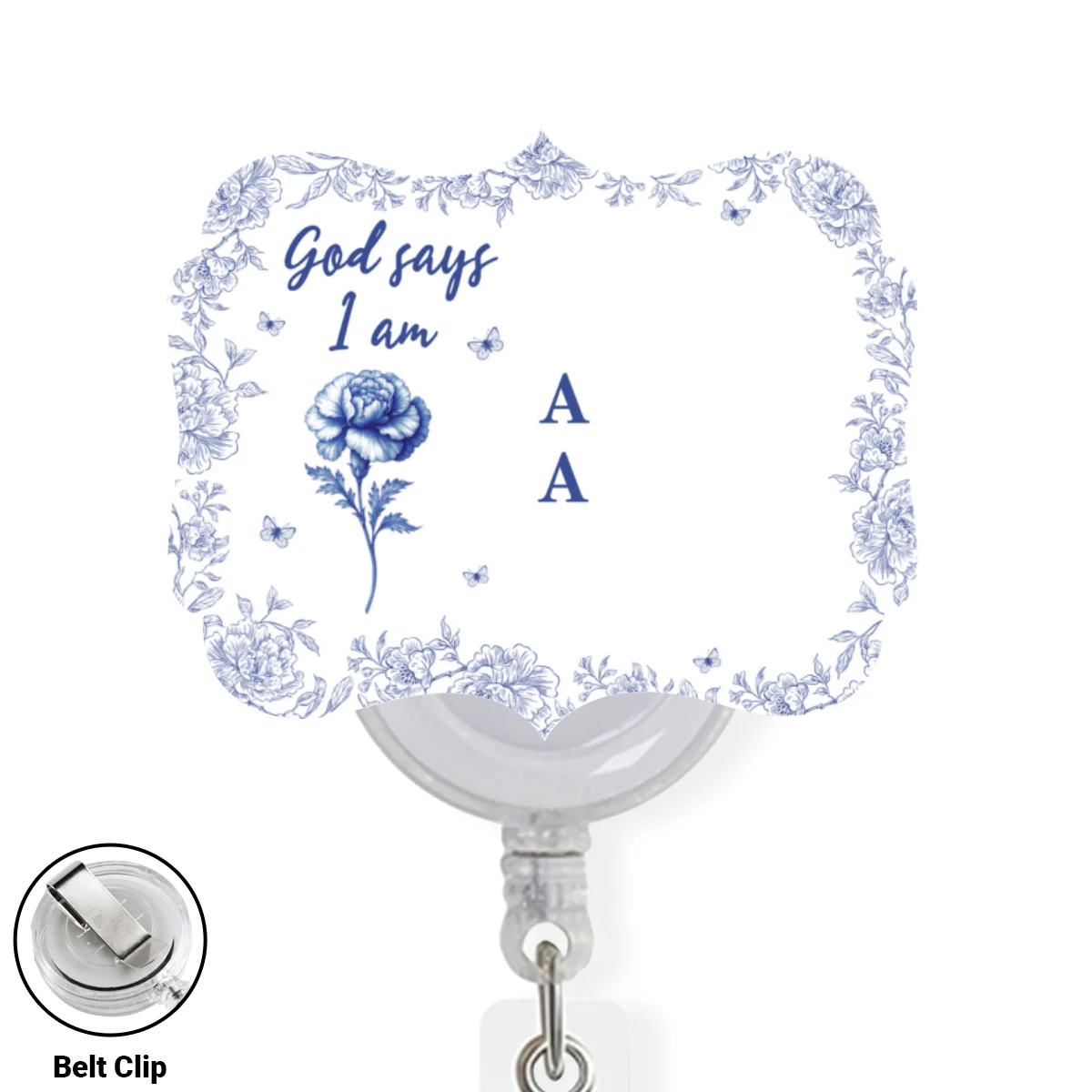 God Says I Am - Personalized Custom Acrylic Badge Reel - Image 7