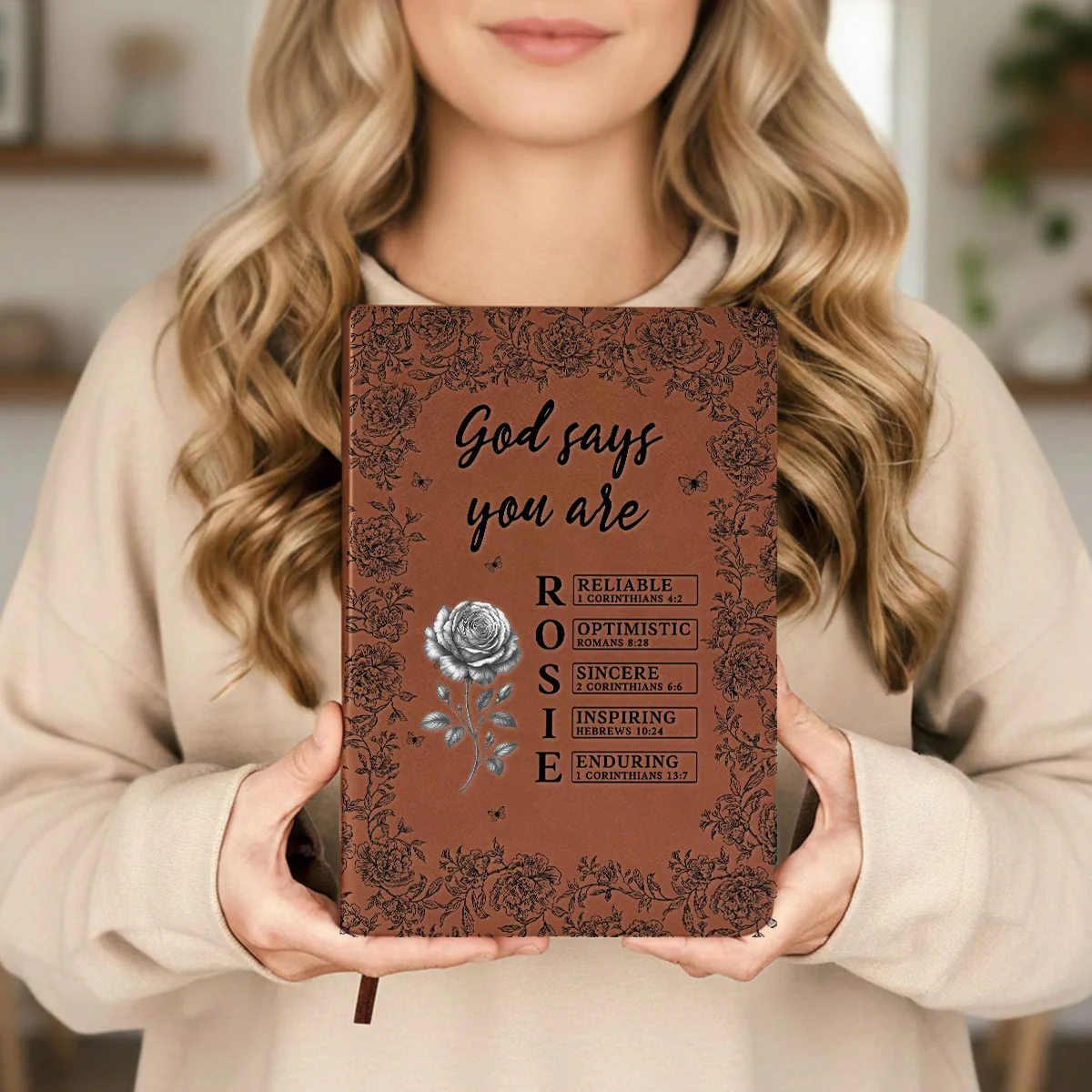 God Says I Am - Personalized Custom Leather Journal - Image 4