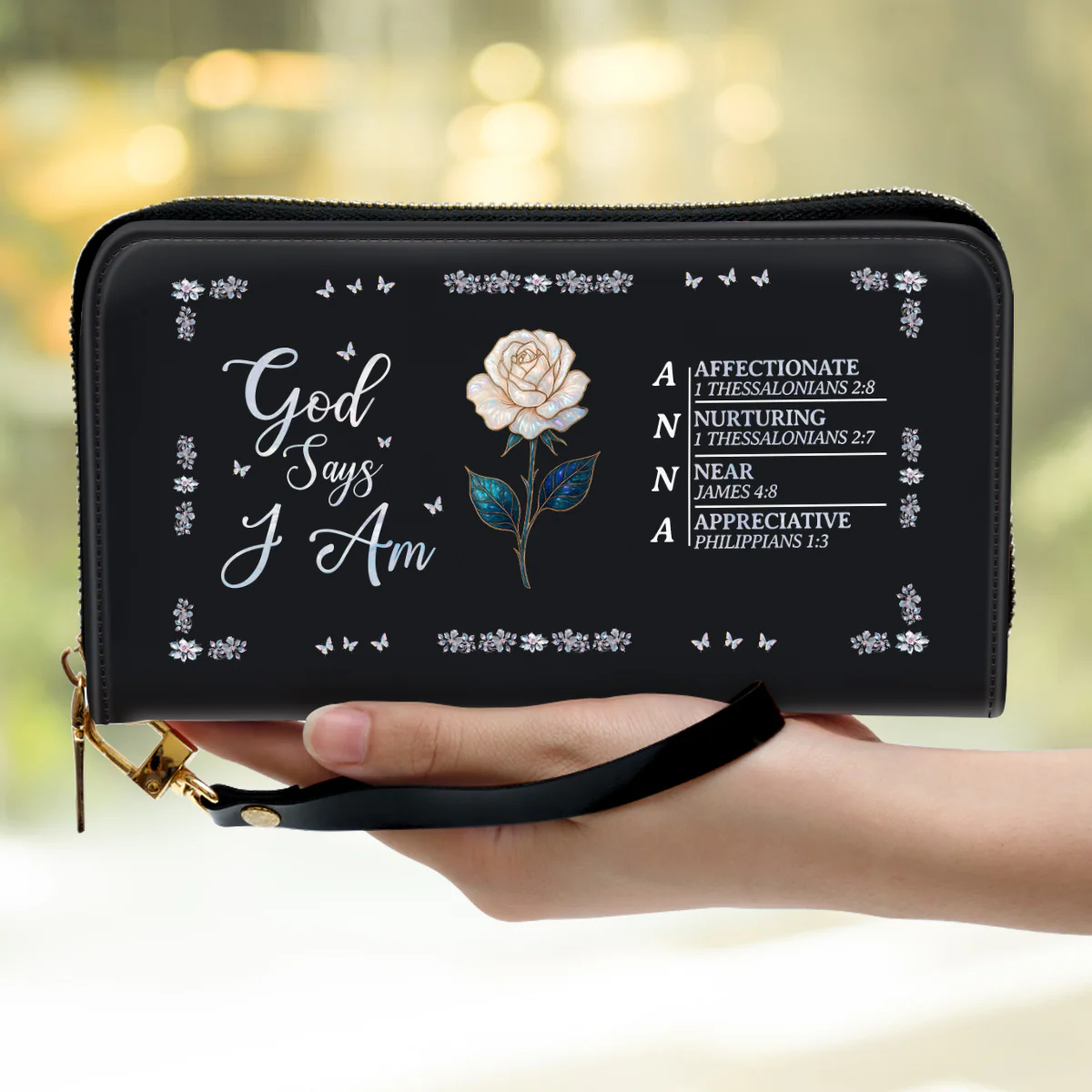 God Says I Am - Personalized Custom Leather Wallet - Image 2