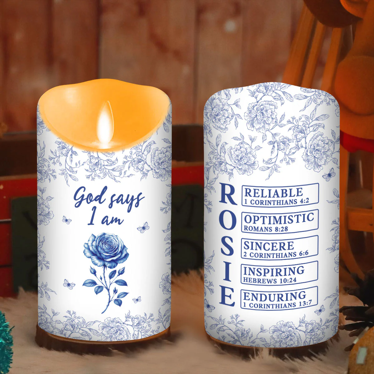 God Says I Am - Personalized Custom LED Candle - Image 3