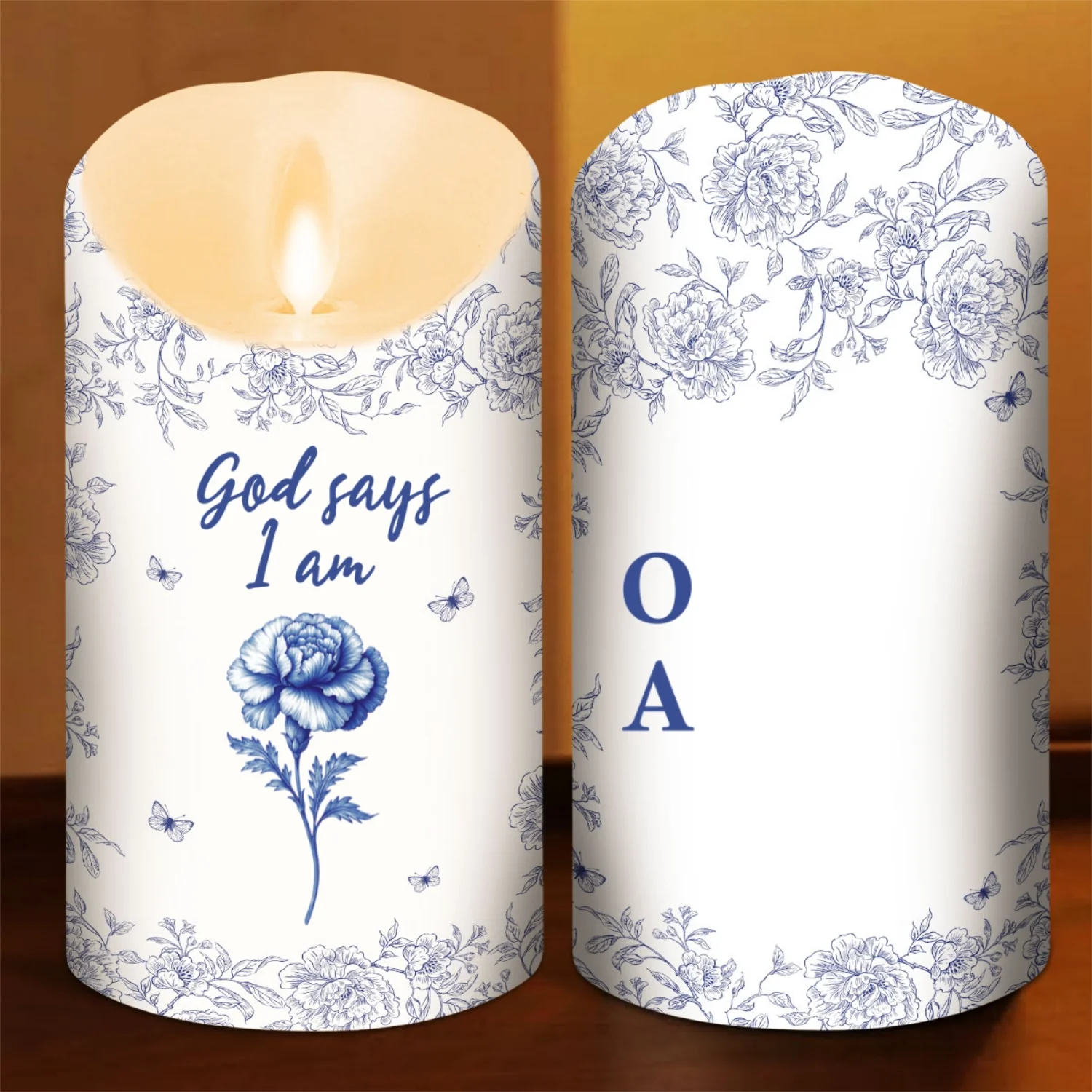 God Says I Am - Personalized Custom LED Candle - Image 6