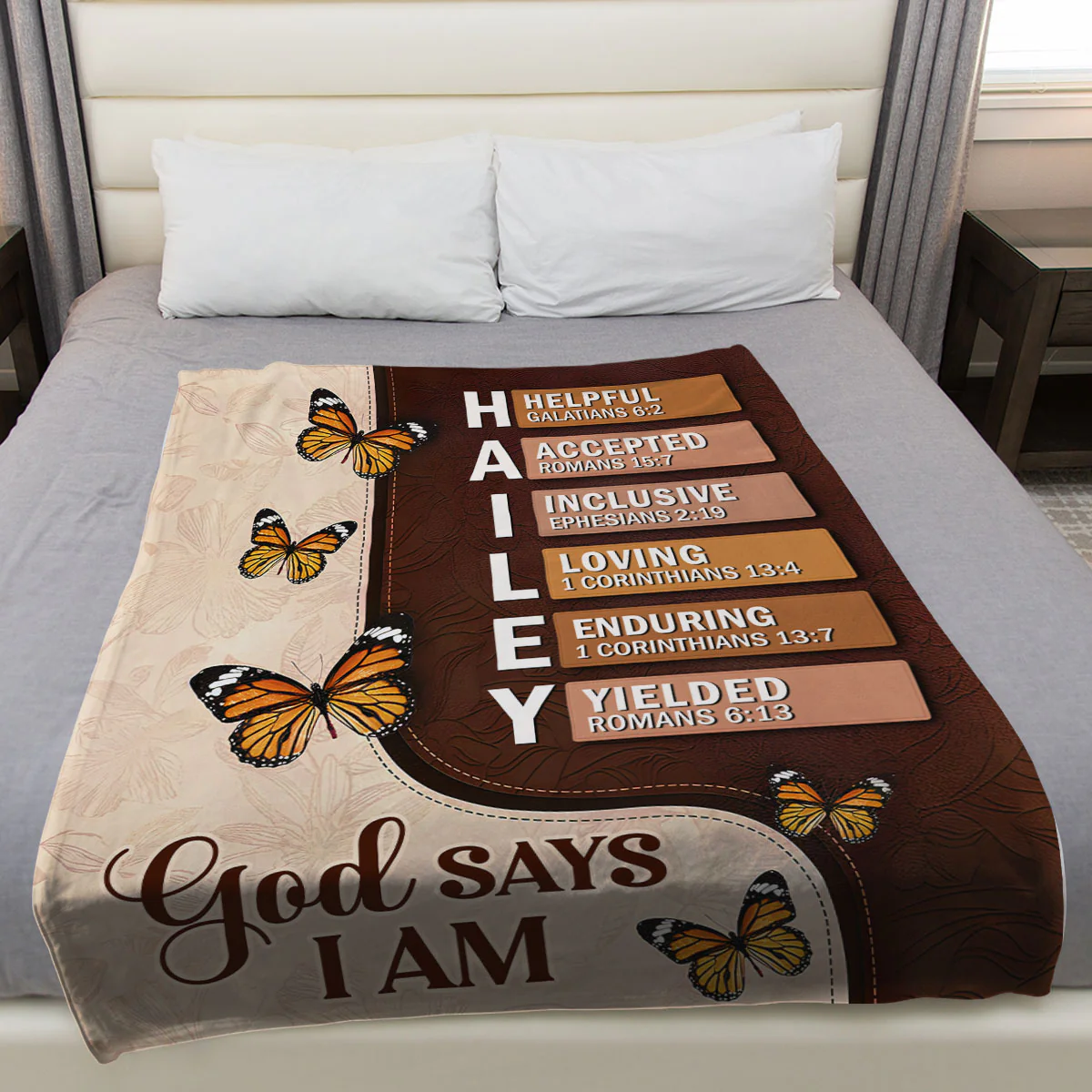 God Says - Personalized Custom Fleece Blanket - Image 3