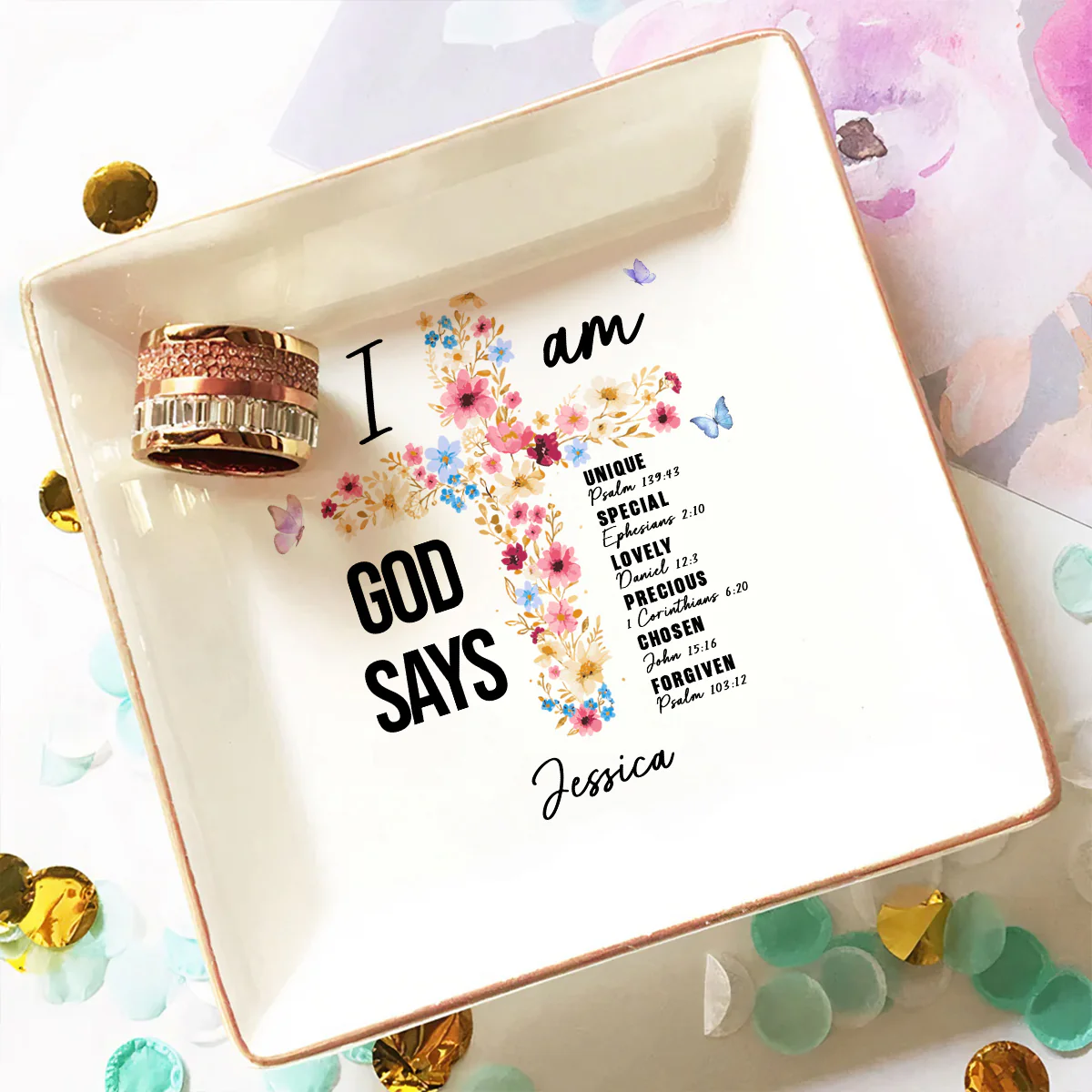 God Trusts You - Personalized Custom Jewelry Dish - Image 2