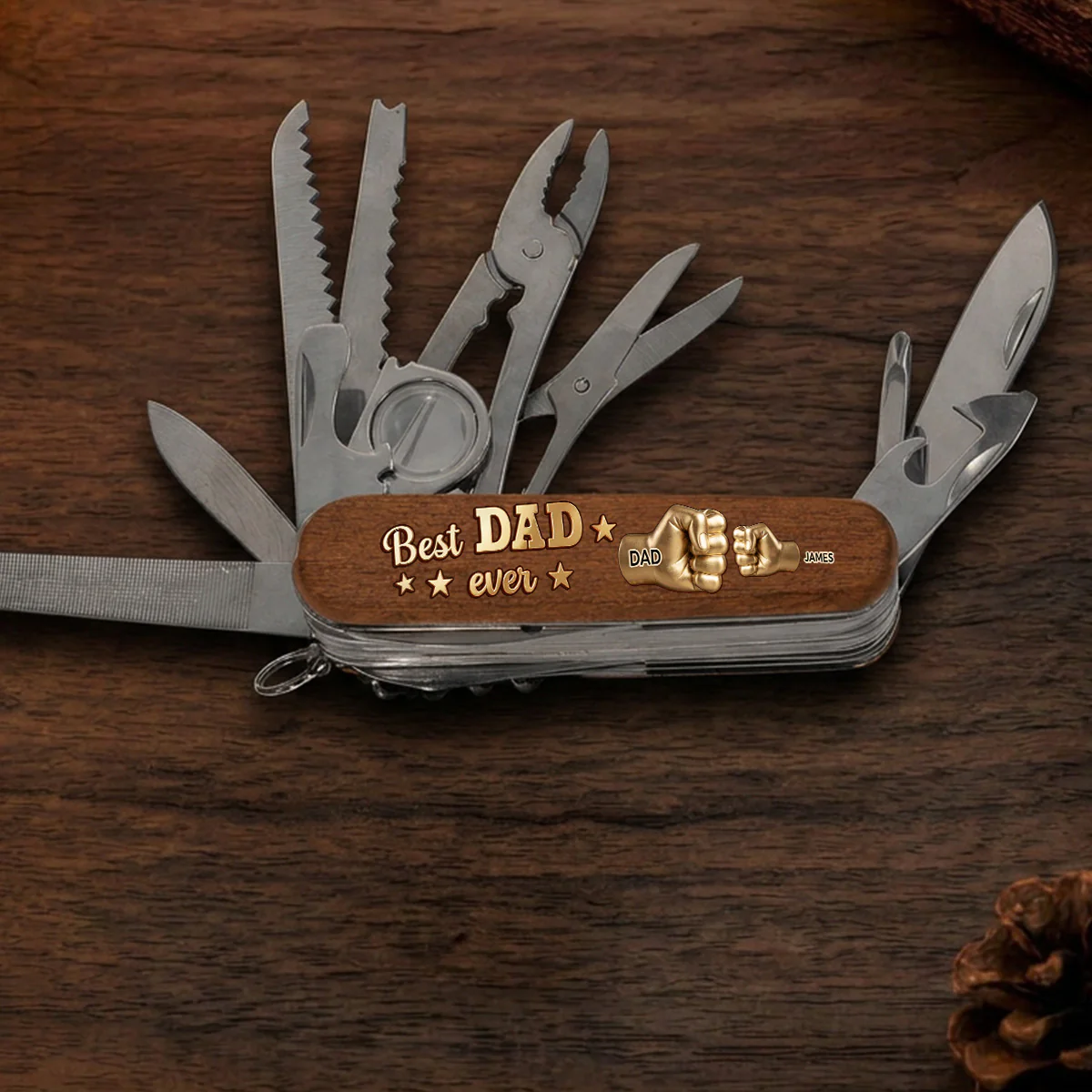 Gold Best Dad - Personalized Custom Pocket Multi Tool - Image 3