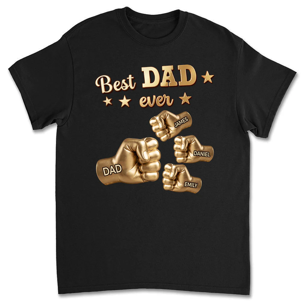 Gold Best Dad - Personalized Custom Shirt