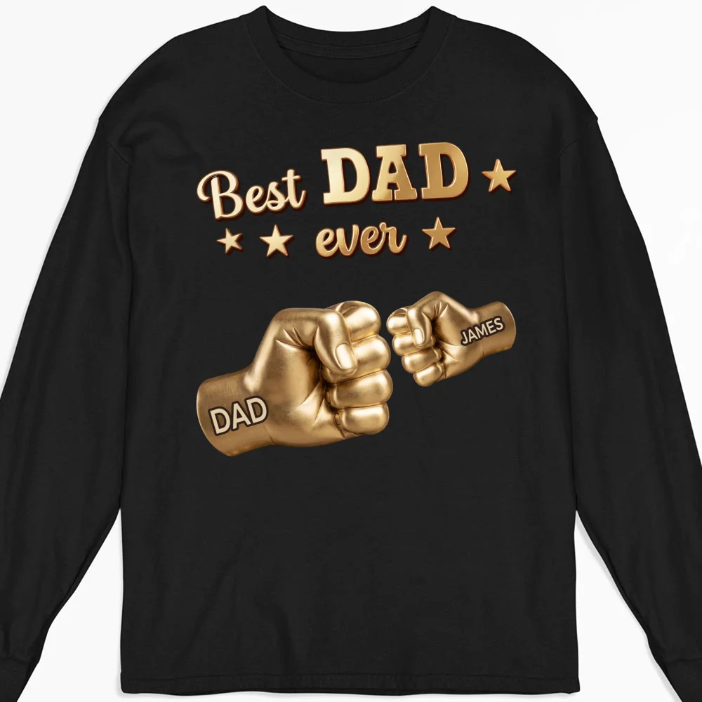 Gold Best Dad - Personalized Custom Shirt - Image 10